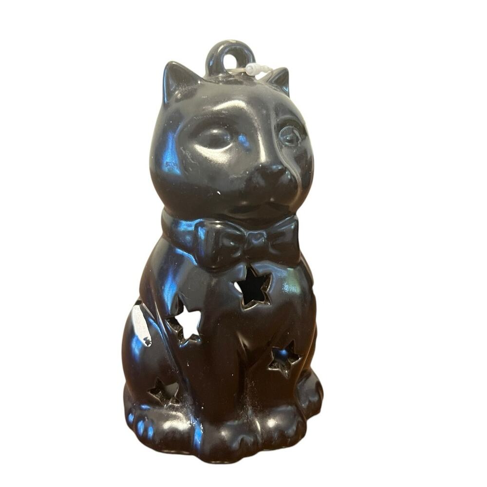 Halloween Black Cat Hanging Tea Light Candle Holder